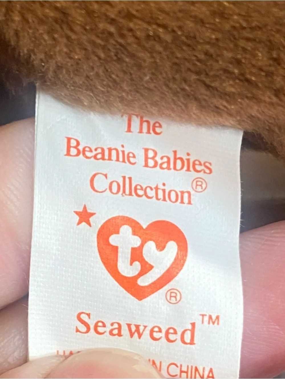 TY Beanie Babies Seaweed the Otter 1996 Original Retired Vintage Stuffed Plush